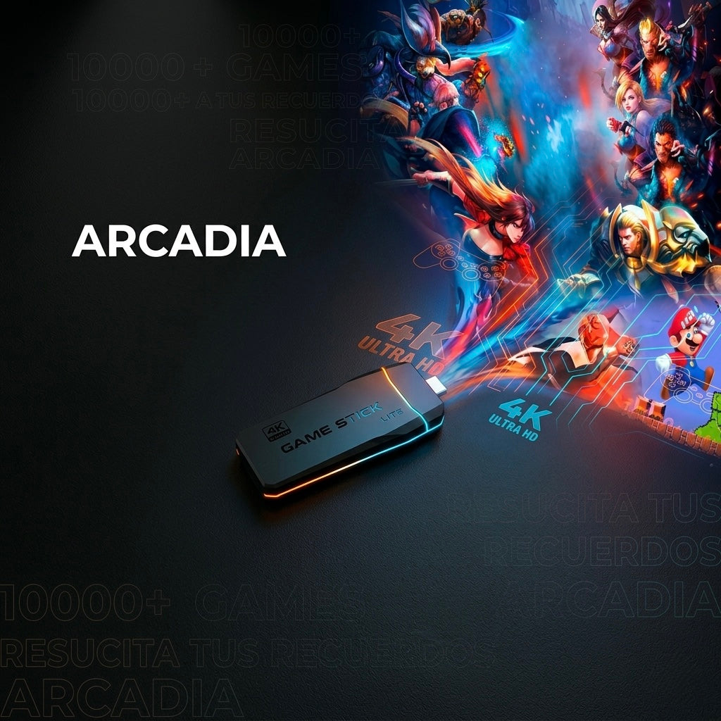 Consola Retro +10000 Juegos 4K Mandos Inalámbricos Game Stick